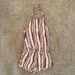 Halter Mini Romper w/Draw Cord Waist